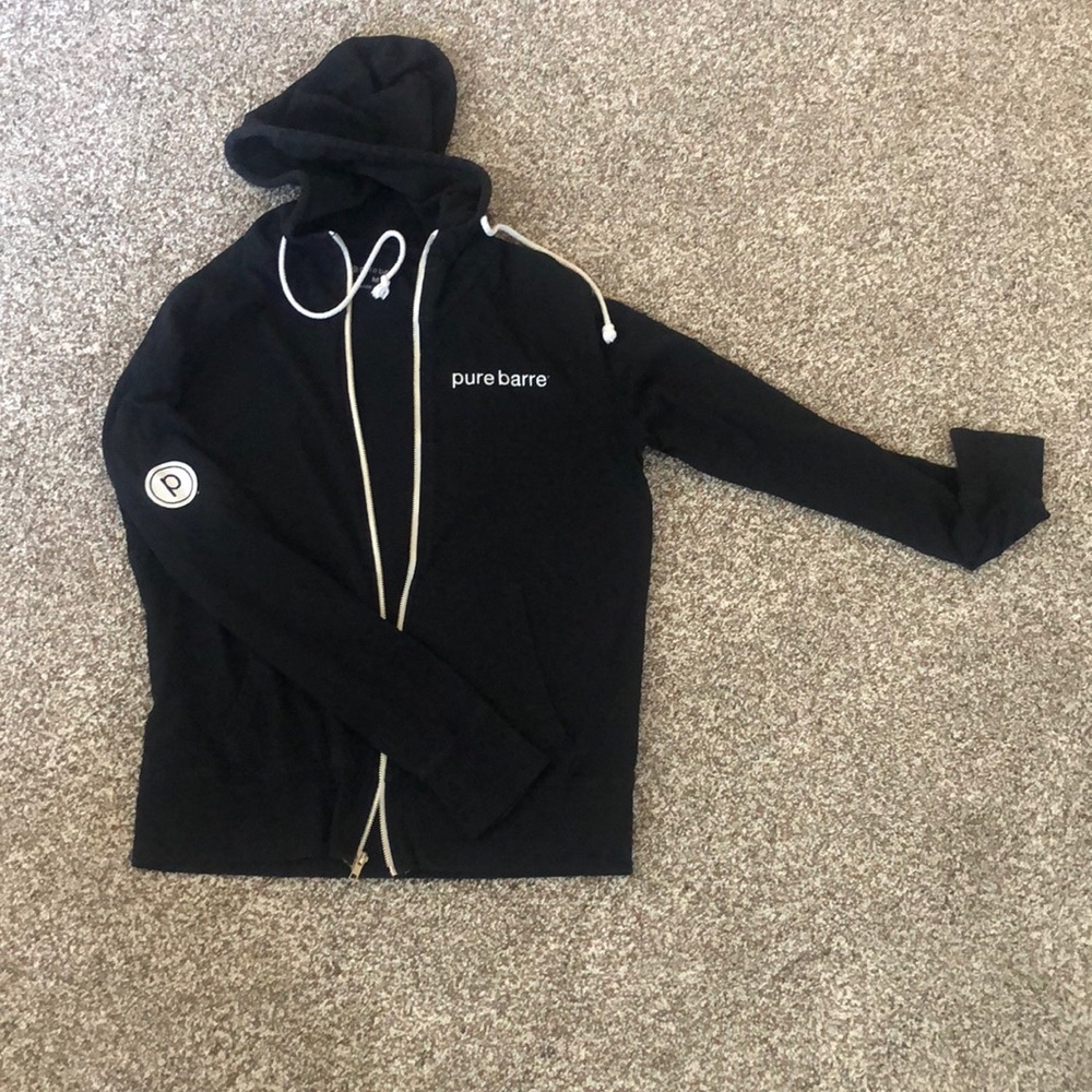 Pure Barre zip up hoodie size medium black